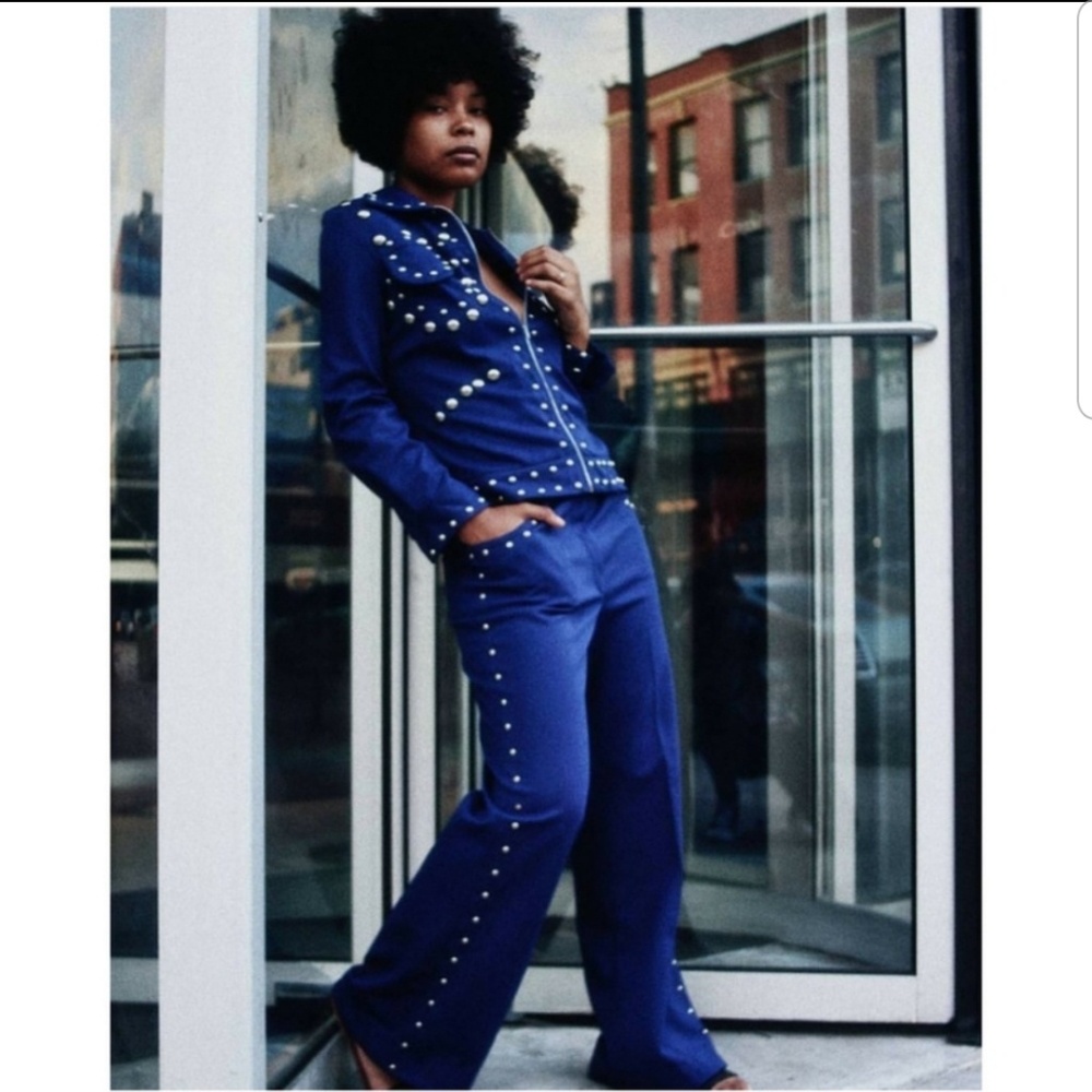 Blue Vintage Pants Suit